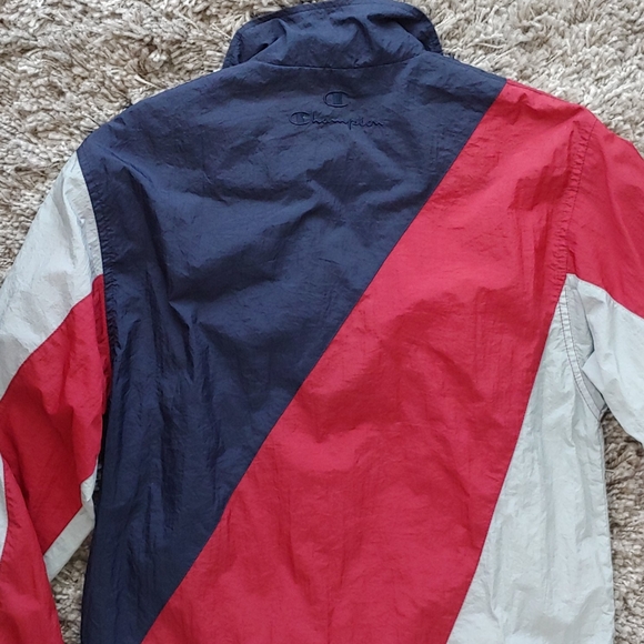 90's Vintage Champion 1/4 zip Pull-Over Youth L. - Picture 4 of 6